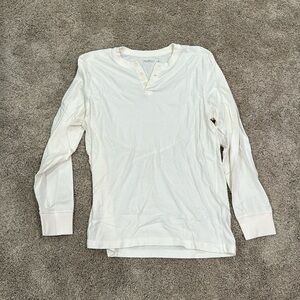 Abercrombie & Fitch Soft A&F Essentials Large white longsleeve Henley shirt